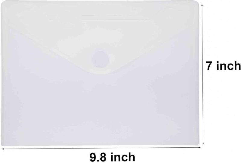 YESSART 9x7 Clear Plastic Envelopes Hook Loop Closure Receipt Stickers Storage Holder 10 Pack - Image 2